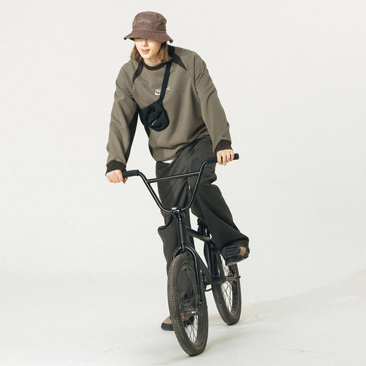 714street潮牌重磅美式加绒卫衣男女春秋款加厚印花长袖T恤打底衫 商品图3