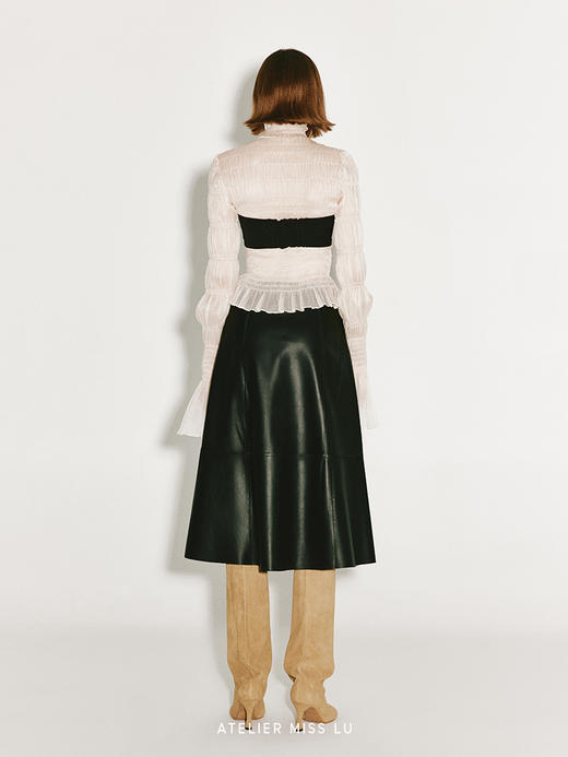 【巴洛克幻想】压褶设计柔纱弹力上衣 商品图3