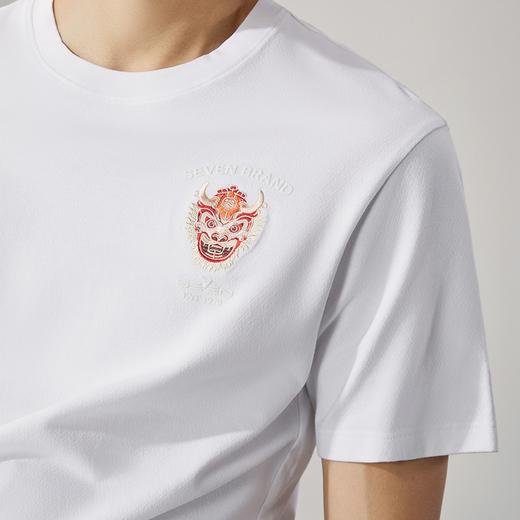 柒牌短袖T恤男2025夏季新品时尚潮流青年龙图案宽松薄款圆领上衣	128T71650 商品图2