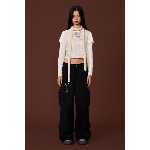 GOODBAI GOODEES多口袋水洗宽腿工装裤 商品图0