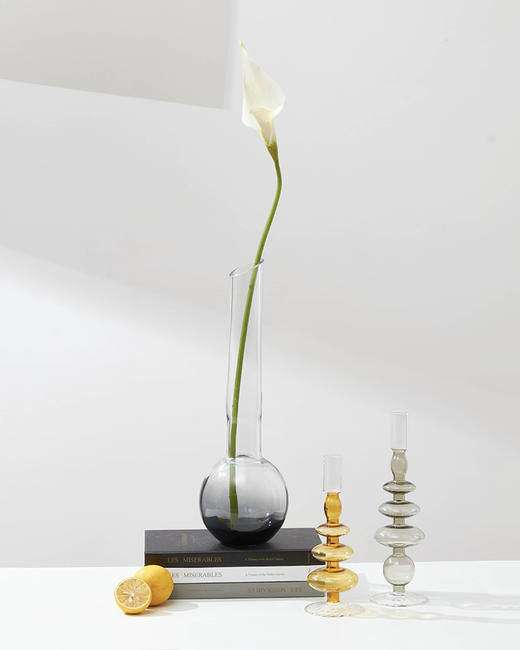 现代简约渐变斜口单支花花瓶创意细长小口电视柜酒店玄关软装摆件 商品图3