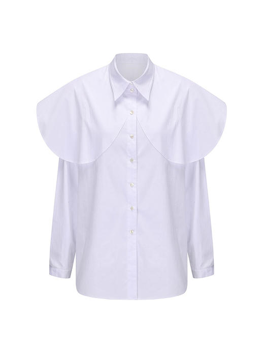 【伊甸园】圆弧裁片趣意拼接白衬衫 商品图4