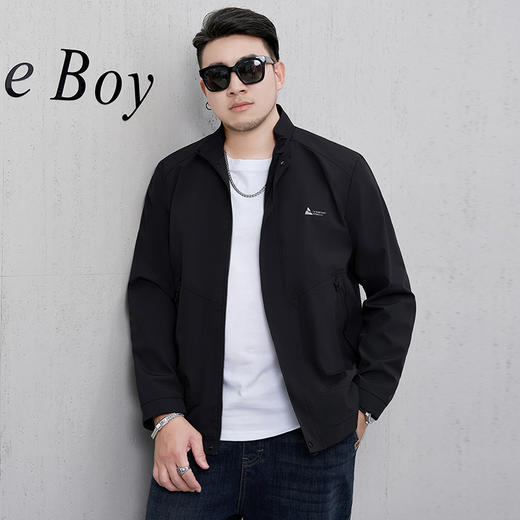 【新款DMH】大依优型大码立领夹克外套男宽松加肥加大码上衣夹克运动潮流 商品图0