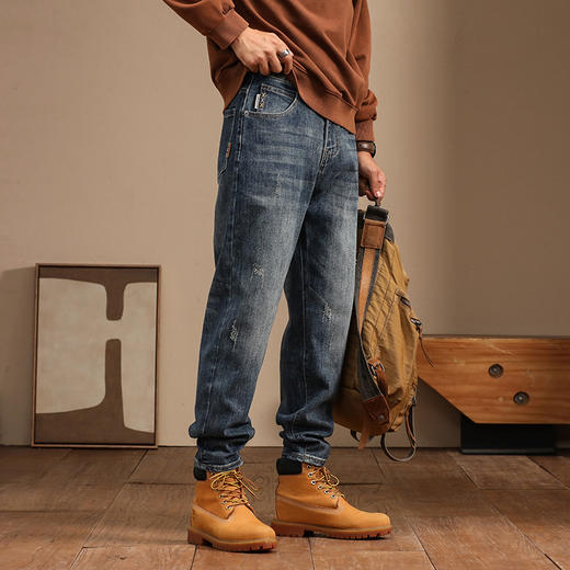 【新款DQ】大依优型大码小脚牛仔裤长裤男舒适休闲简约百搭加肥加大男装潮款 商品图4
