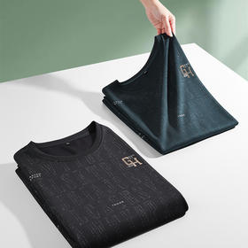 【新款DPF】大依优型大码长袖卫衣圆领套头加肥加大宽松休闲上衣男士打底