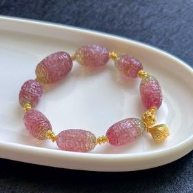 35.12g 雕刻碧玺手链