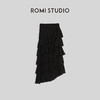 ROMI STUDIO“Vintage”系列气质垂坠感A字荷叶边松紧长款半裙Q3222 商品缩略图0