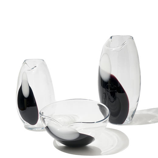 现代大号渐变斑点透明直筒创意炮弹玻璃花瓶大口果盘台面居家饰品 商品图10