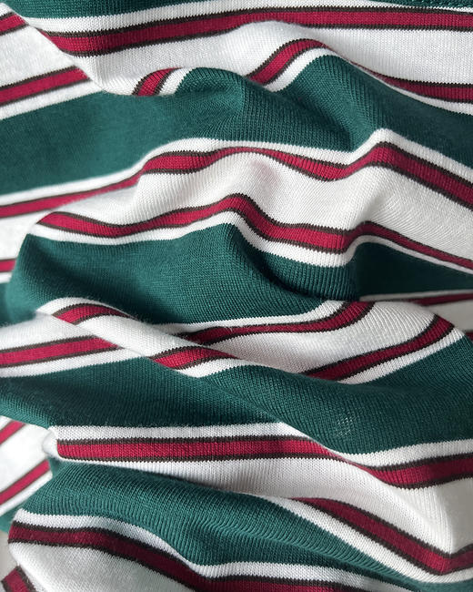 现货 THS8.24-限时 缪家 女士 贴布logo绿色条纹圆领长袖T恤 BH2546 商品图8