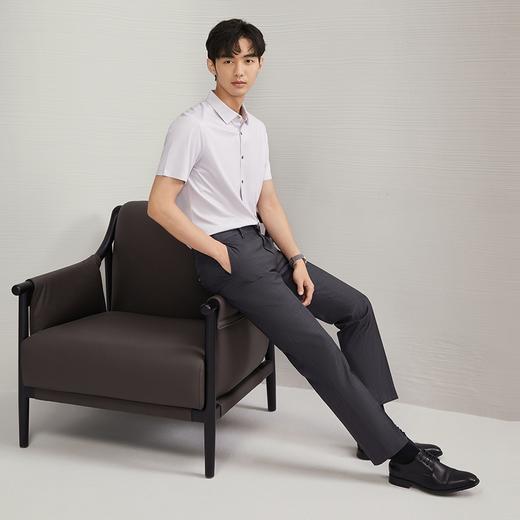 【高弹】柒牌男士短袖衬衫2025夏季新款时尚休闲含莫代尔细格衬衣	128A70290 商品图3