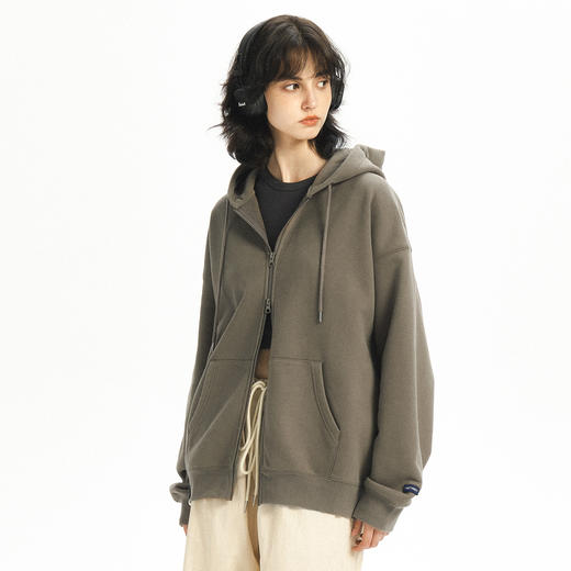 714street重磅美式连帽卫衣男女2024春秋情侣装拉链开衫运动外套 商品图2