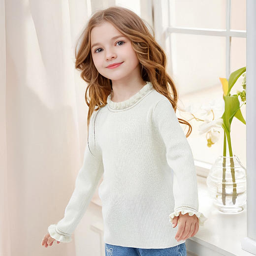 笛莎Deesha女童针织衫2024冬季新款儿童半高领毛织打底衫 商品图1