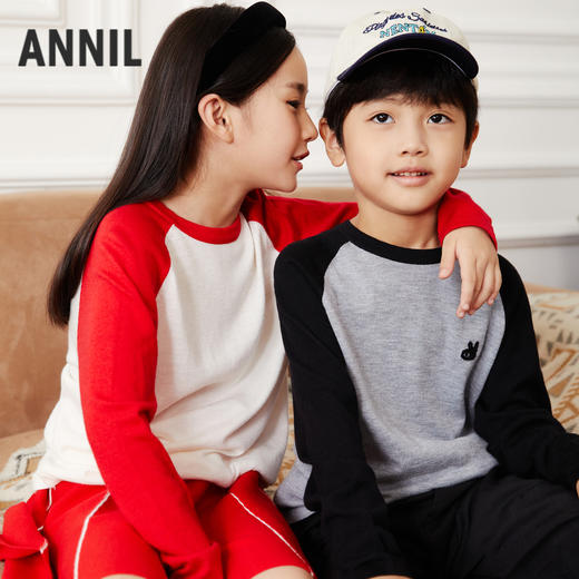 男童女童圆领衫冬季新款安奈儿童装EM444640 商品图3