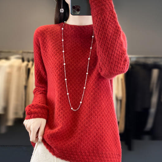 2024秋冬季新款慵懒风法式小众套头针织衫百搭纯色宽松休闲毛衣女 商品图2