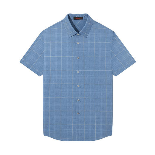 【高弹】柒牌男士格子衬衫夏季2025新款时尚休闲含莫代尔短袖衬衣	128A70300 商品图4