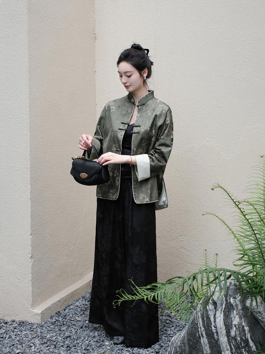 盛唐婧 |真丝宋锦立领对襟外套 商品图5