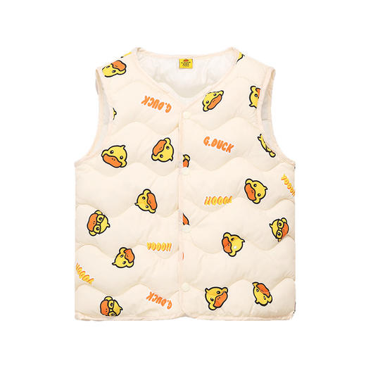 小黄鸭儿童男童女童棉马甲秋冬季中小童宝宝坎肩加厚打底马夹背心 商品图4