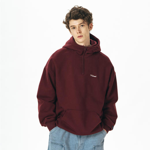 714street半拉链美式连帽卫衣男女2024春秋情侣装日系休闲外套 商品图2