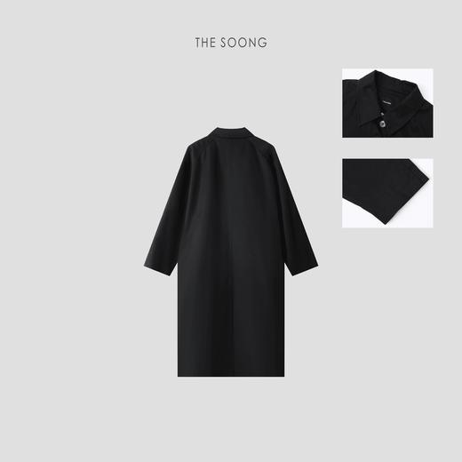THESOONG| ”可持续时髦“重酵洗加软 斜纹黑色风衣外套HJFY3222 商品图3