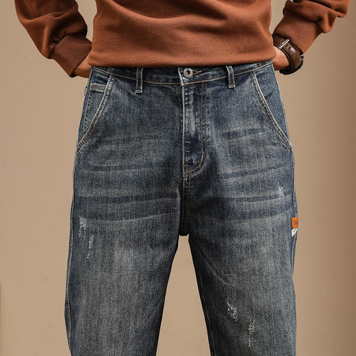 【新款DQ】大依优型大码小脚牛仔裤长裤男舒适休闲简约百搭加肥加大男装潮款 商品图3