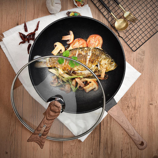 【自营】卡兰思 金爵纳米能量麦饭石炒锅32CM炒锅 KLS-CG219 商品图1