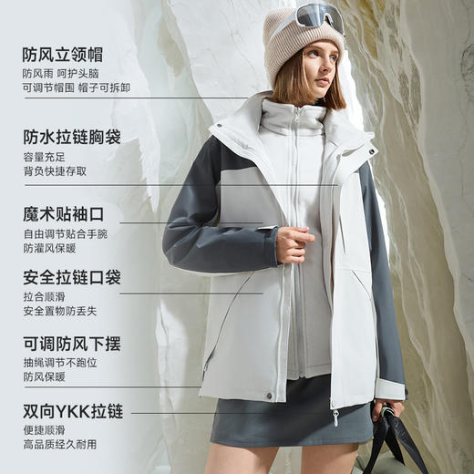 素湃Supield户外硬壳冲锋衣三合一男女秋冬外套防暴雨登山服徒步 商品图4