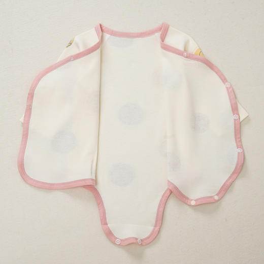 【新生儿双层护肚三角包屁衣】春秋纯棉婴儿偏开连体衣初生婴儿哈衣 商品图1