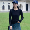 圆领打底衫女2024早秋新款女装洋气百搭纯色打底上衣长袖可外穿 商品缩略图0