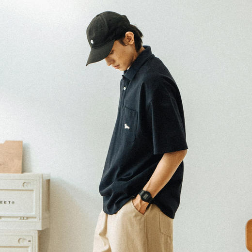 714street潮牌休闲polo衫男夏季新款体恤上衣男士日系翻领短袖T恤 商品图2