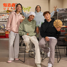 有志者UZIS 运动卫衣男篮球跑步训练秋季休闲宽松连帽套头衫[灵境