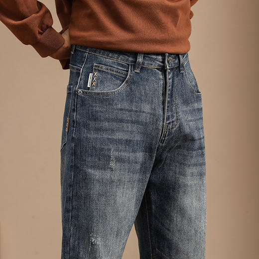 【新款DQ】大依优型大码小脚牛仔裤长裤男舒适休闲简约百搭加肥加大男装潮款 商品图5