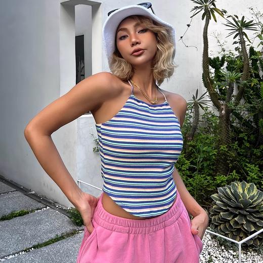 【乐刻甄选】DK一体式条纹美式运动内衣 商品图1