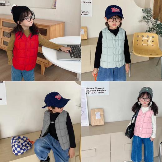 儿童双面穿羽绒棉马甲秋冬宝宝内外穿坎肩韩版男女小中童保暖背心 商品图1