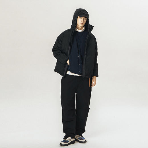 714street防水连帽羽绒服男冬季保暖加绒棉衣短款男生白鸭绒外套 商品图2