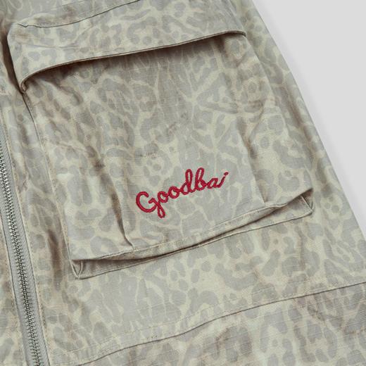 GOODBAI GOODEES豹纹印花多口袋水洗拉链工装半裙 商品图3