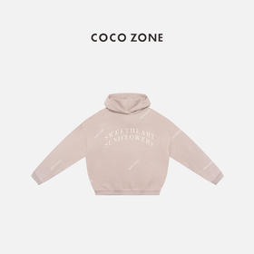 COCO ZONE 100棉简约字母印花休闲连帽卫衣CC2C1468