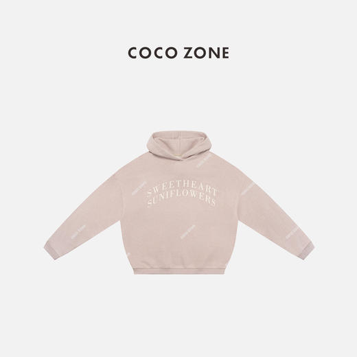 COCO ZONE 100棉简约字母印花休闲连帽卫衣CC2C1468 商品图0