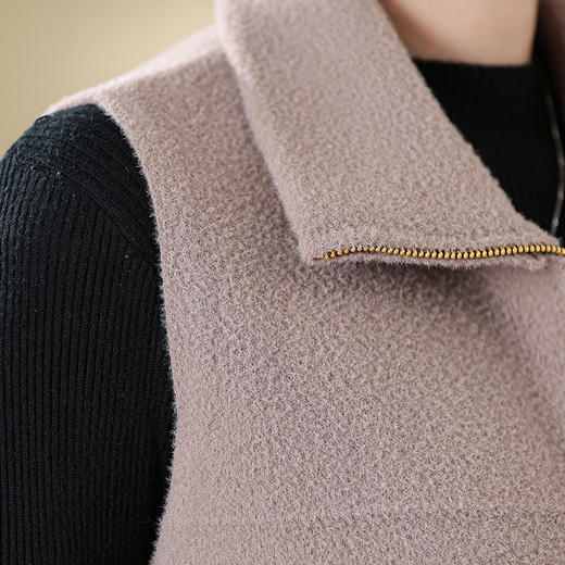 妈妈装春秋双面尼女马甲宽松坎肩开衫中老年大码背心洋气毛呢外套 商品图3