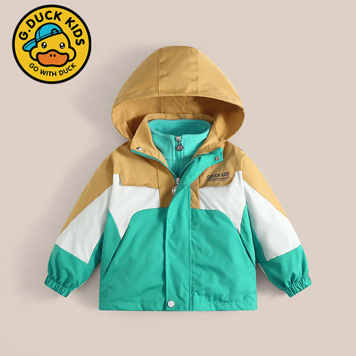 小黄鸭男童冲锋衣三合一儿童外套秋装2024新款春秋款童装女童 商品图6