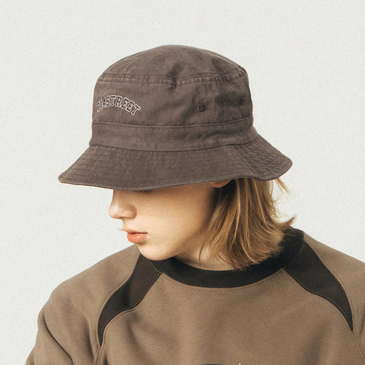 714street潮牌2024新款纯色全棉水洗帆布渔夫帽刺绣帽子 商品图2