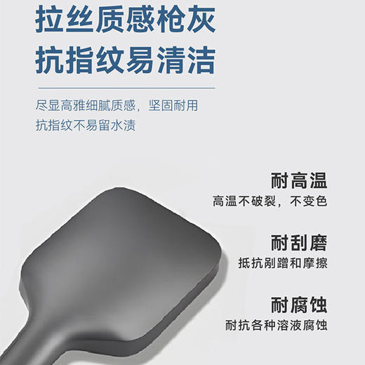 海尔调温四功能按键数显款淋浴花洒 大按键 滑套四功能钢琴按键+智能数显+灯 6422枪灰色/6421银色 商品图2