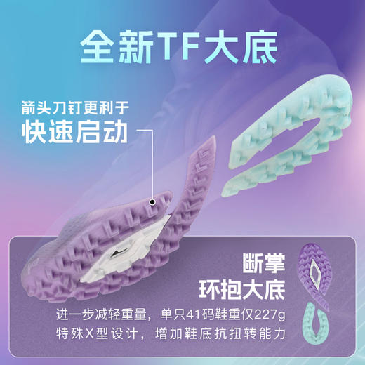 【中超球员同款】李宁疾影3次顶PRO TF碎钉䨻缓震碳板足球鞋䨻丝覆膜YSTU047-4 商品图2