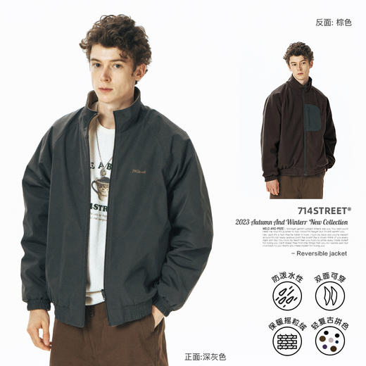 【双面穿】714street秋冬户外防水外套男新款日系工装宽松夹克潮 商品图1