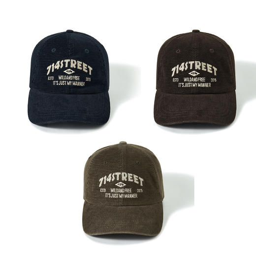714street夏季新款棒球帽灯芯绒六片帽刺绣logo帽子 商品图4