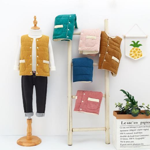 2024秋冬款儿童·珊瑚绒马夹加厚保暖毛绒男童女童棉背心 商品图3