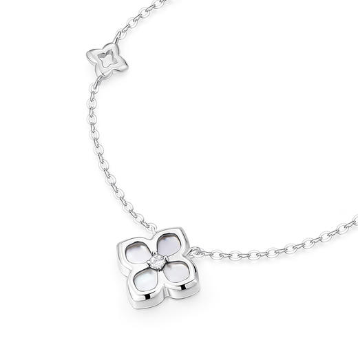 卡蒂罗/KADER 可双面佩戴 幸运之叶项链 轻奢时尚幸运四叶草原创设计可调节锁骨链 好运平安四芒星吊坠 925银 七夕礼物 商品图5