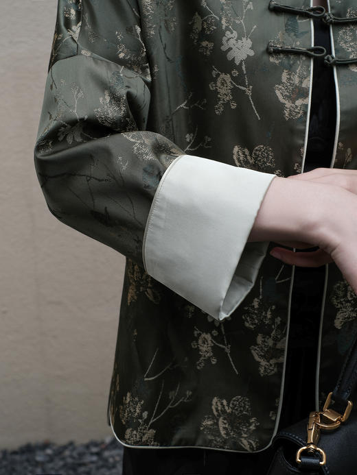 盛唐婧 |真丝宋锦立领对襟外套 商品图3