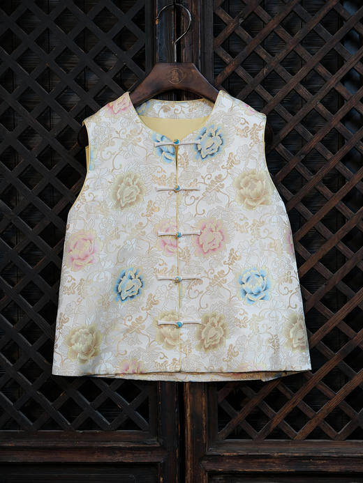 盛唐婧 |中式国风织金云锦牡丹花马甲 商品图3