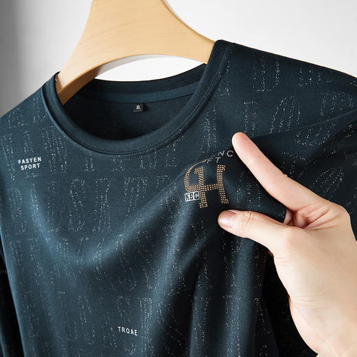 【新款DPF】大依优型大码长袖卫衣圆领套头加肥加大宽松休闲上衣男士打底 商品图5