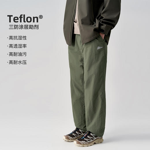 714street秋冬新款户外徒步厚款冲锋裤直筒长裤宽松抓绒休闲裤男 商品图1